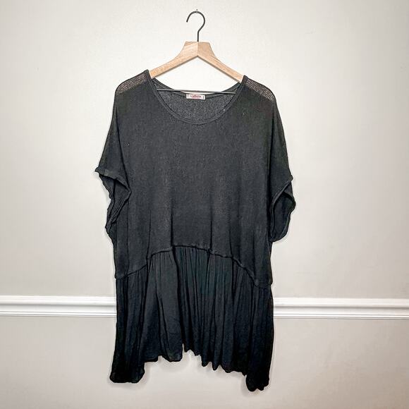 LiaBella Black Relaxed Mini Dress - Picture 1 of 5